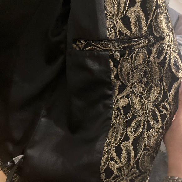 Stunning 7 FOR ALL MANKIND Metallic Jacquard blazer jacket in gold & black - Picture 14 of 15